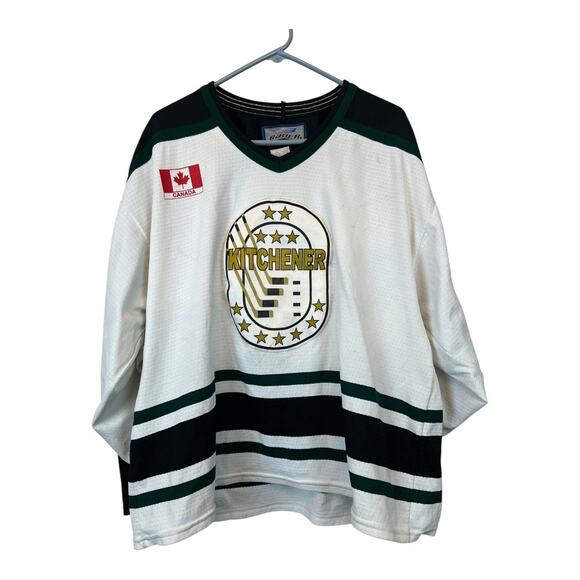 Bauer Hockey Jersey Kitchener Canada Mens Large White Black Gold Sports 35 - Picture 1 of 7